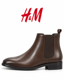 H&M Men’s Brown Leather Chelsea Ankle Boots
