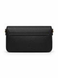 PECKER & DIGE BLACK PEBBLED LEATHER RECTANGULAR FLAP LADIES SLING BAG