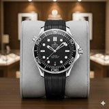 OMEG SEAMASTER AUTO PREMIUM SILICON STRAP WATCH