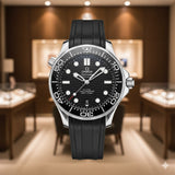 OMEG SEAMASTER AUTO PREMIUM SILICON STRAP WATCH