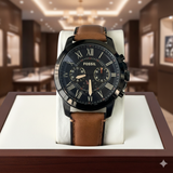 FSL QUARTZ LEATHER WATCH