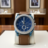 FOSL CHRONO LEATHER STRAP WATCH