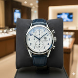 TAF HUER CHRONO LEATHER STRAP WATCH