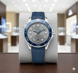 OMEG SEAMASTER AUTO PREMIUM SILICON STRAP WATCH