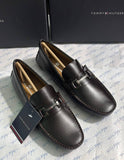 Tommy hilfiger YPolished Espresso Leather Horsebit Loafers