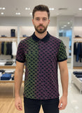 KRL NEON GRADIENT MONOGRAM PRINT POLO T-SHIRT