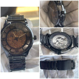 Fossil Townsman Automatic Skeleton Dial Black Stainless Steel metal strap Watch