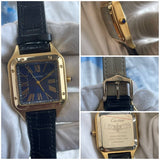 Cartier Santos-Dumont "Le Brésil" leather strap watch