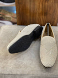 BLUE HILLS Sparkling Cream Embellished Loafers