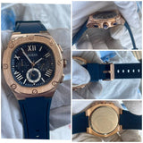 Guess Phoenix Rose Gold-Tone & Blue Chronograph  silicon strap OG watch