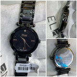 Dior Black Faceted Ceramic Watch with Glitter Sunray Dial ladies watch