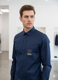 A-X SLIM-FIT NAVY BLUE MILANO EDITION BUTTON-DOWN SHIRT