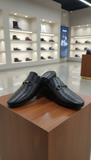 CRAWLS Textured Black Slip-On Loafers