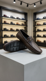 ZRA Luxurious Brown Leather Bit Loafers